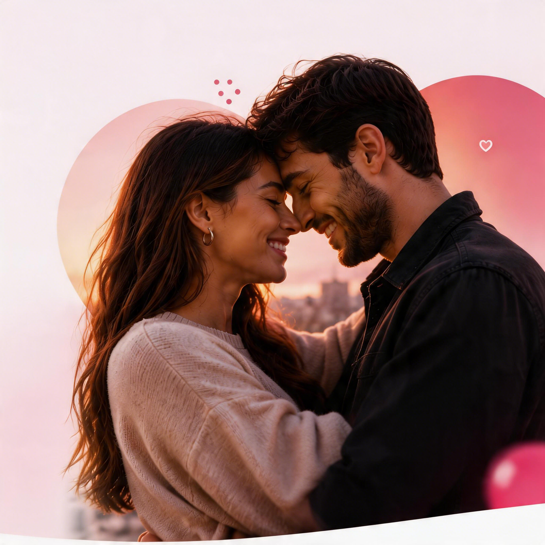 Pareja feliz que se conoció en Flame